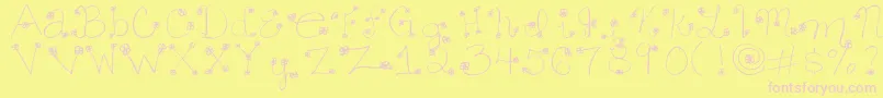 Daisymae Font – Pink Fonts on Yellow Background