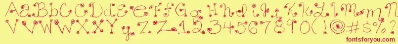 Daisymae Font – Red Fonts on Yellow Background