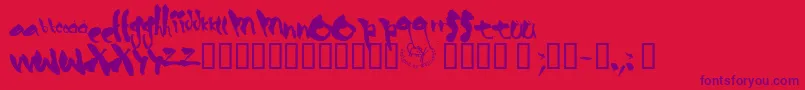 Czcionka Blueskin – fioletowe czcionki na czerwonym tle