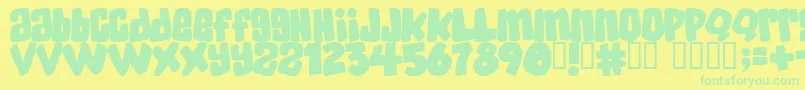 Skatd-Schriftart – Grüne Schriften auf gelbem Hintergrund