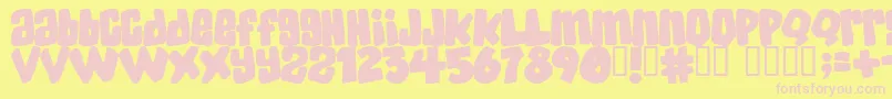 Skatd Font – Pink Fonts on Yellow Background