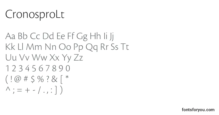 A fonte CronosproLt – alfabeto, números, caracteres especiais
