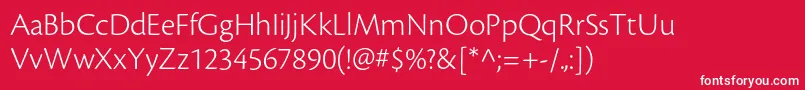 CronosproLt Font – White Fonts on Red Background