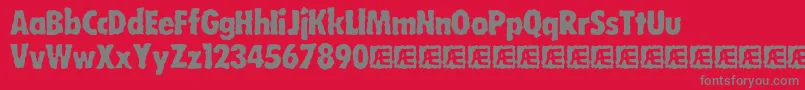 Wobbly Font – Gray Fonts on Red Background