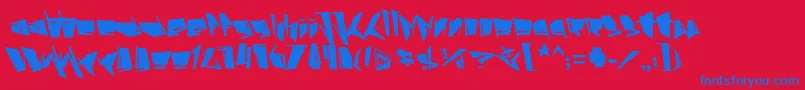 フォントStab – 赤い背景に青い文字