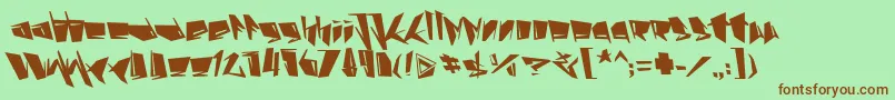Stab-Schriftart – Braune Schriften auf grünem Hintergrund
