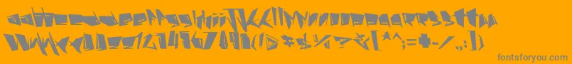 Stab-Schriftart – Graue Schriften auf orangefarbenem Hintergrund