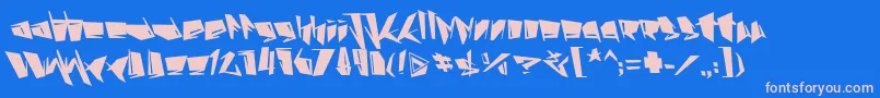Stab-fontti – vaaleanpunaiset fontit sinisellä taustalla