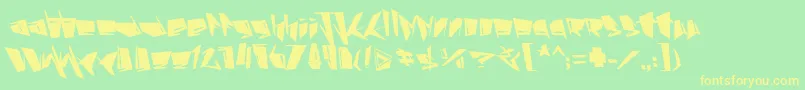 Stab Font – Yellow Fonts on Green Background