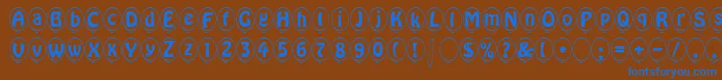 SpBallonItalicDb Font – Blue Fonts on Brown Background