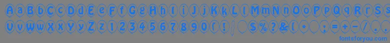 SpBallonItalicDb Font – Blue Fonts on Gray Background