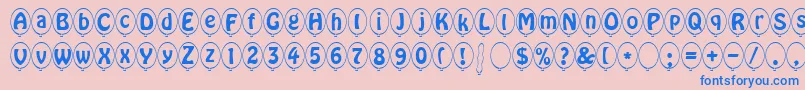 SpBallonItalicDb Font – Blue Fonts on Pink Background