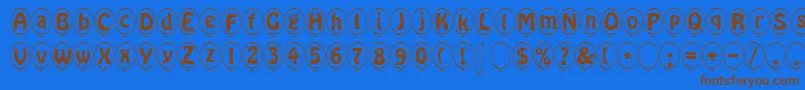 SpBallonItalicDb Font – Brown Fonts on Blue Background