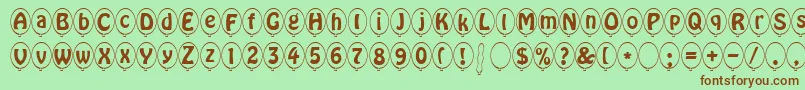 SpBallonItalicDb Font – Brown Fonts on Green Background