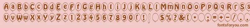 Шрифт SpBallonItalicDb – коричневые шрифты на розовом фоне