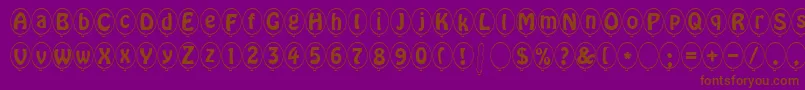 SpBallonItalicDb Font – Brown Fonts on Purple Background