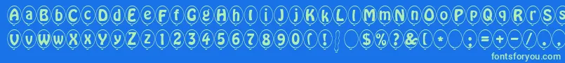 SpBallonItalicDb Font – Green Fonts on Blue Background