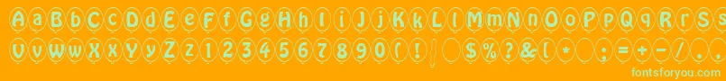 SpBallonItalicDb Font – Green Fonts on Orange Background