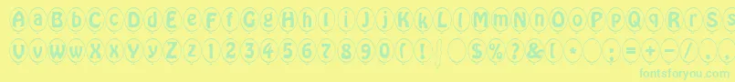 SpBallonItalicDb Font – Green Fonts on Yellow Background