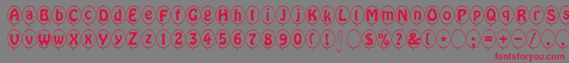 SpBallonItalicDb Font – Red Fonts on Gray Background