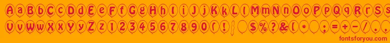 SpBallonItalicDb Font – Red Fonts on Orange Background