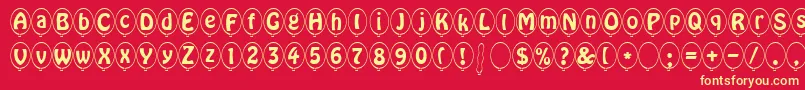 SpBallonItalicDb Font – Yellow Fonts on Red Background