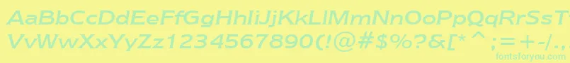 NewtextRegularItalicBt Font – Green Fonts on Yellow Background