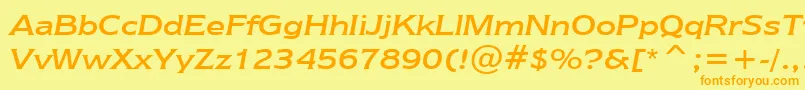 NewtextRegularItalicBt Font – Orange Fonts on Yellow Background