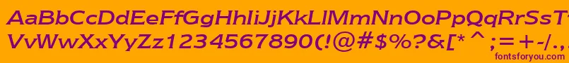 NewtextRegularItalicBt Font – Purple Fonts on Orange Background