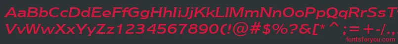 NewtextRegularItalicBt Font – Red Fonts on Black Background