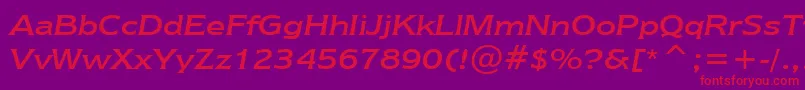 NewtextRegularItalicBt Font – Red Fonts on Purple Background