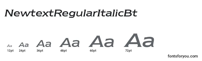Размеры шрифта NewtextRegularItalicBt