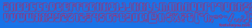 Forcemajeureengrave Font – Red Fonts on Blue Background