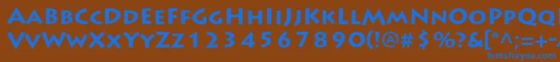 フォントLithosproBold – 茶色の背景に青い文字