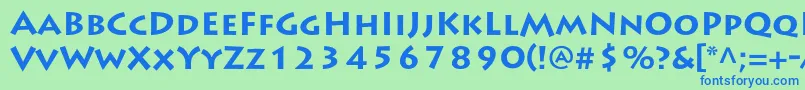 フォントLithosproBold – 青い文字は緑の背景です。