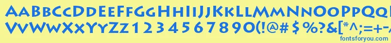 LithosproBold Font – Blue Fonts on Yellow Background