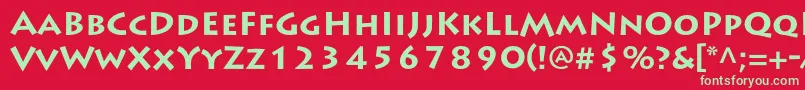 LithosproBold Font – Green Fonts on Red Background