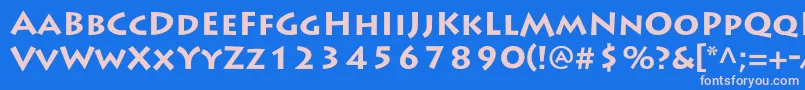 フォントLithosproBold – ピンクの文字、青い背景