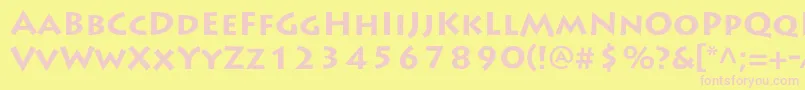 Fonte LithosproBold – fontes rosa em um fundo amarelo