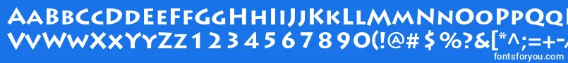 フォントLithosproBold – 青い背景に白い文字