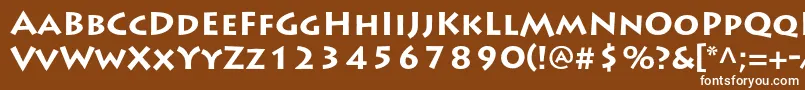 フォントLithosproBold – 茶色の背景に白い文字