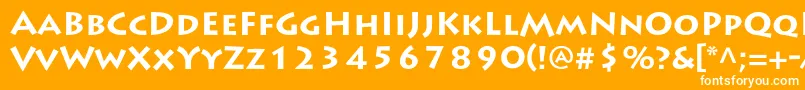 フォントLithosproBold – オレンジの背景に白い文字