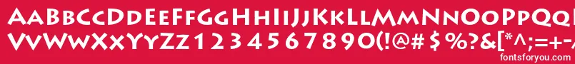 フォントLithosproBold – 赤い背景に白い文字