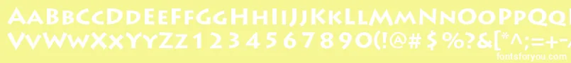 フォントLithosproBold – 黄色い背景に白い文字