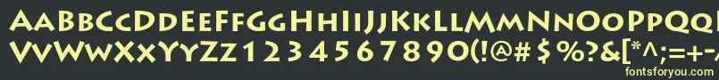 フォントLithosproBold – 黒い背景に黄色の文字