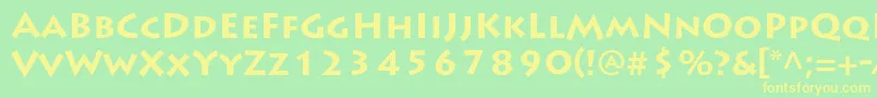 LithosproBold Font – Yellow Fonts on Green Background