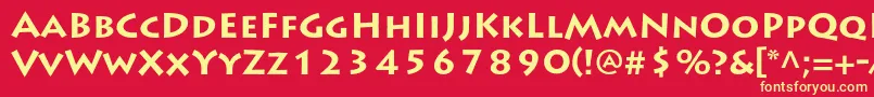 LithosproBold Font – Yellow Fonts on Red Background