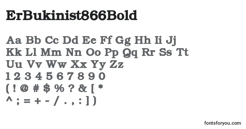 A fonte ErBukinist866Bold – alfabeto, números, caracteres especiais