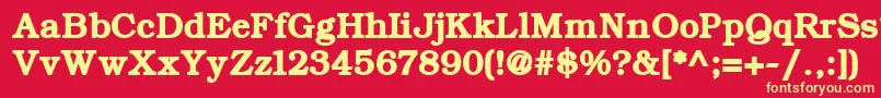 フォントErBukinist866Bold – 黄色の文字、赤い背景