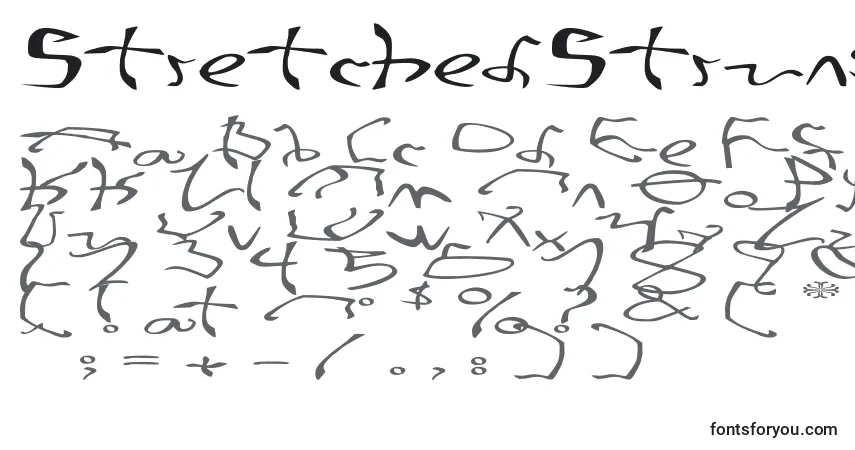 StretchedStrungWide Font – alphabet, numbers, special characters